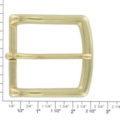 Measurement diagram for Buckleguy 1½ inch natural brass heel bar buckle