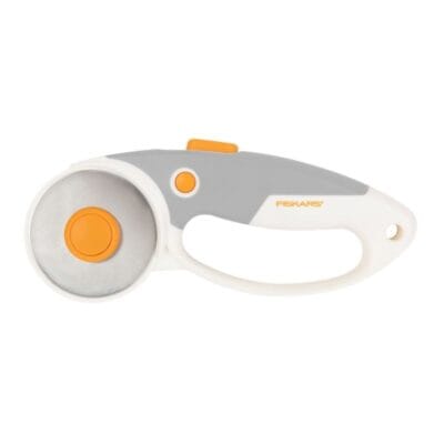 Fiskars 60mm rotary cutter with comfort grip handle for cutting leather and fabric