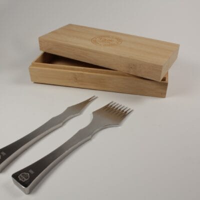 Kevin Lee 3.85mm French style pricking iron set (2 and 8 tooth) with bamboo box