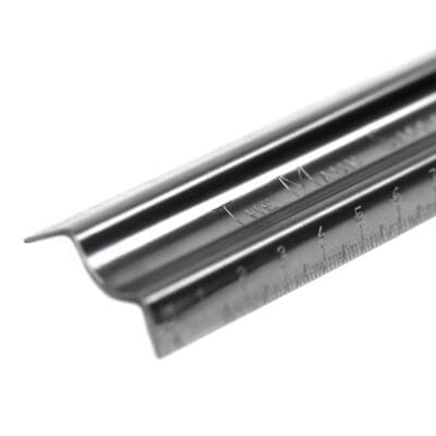 Maun metal safety rule 12 inch and 300mm stainless steel with M-shaped finger guard