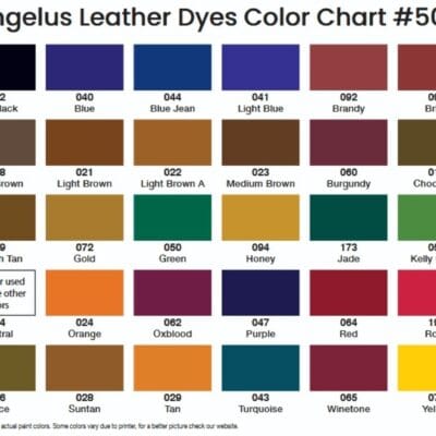 Angelus leather dye full colour chart for leathercraft