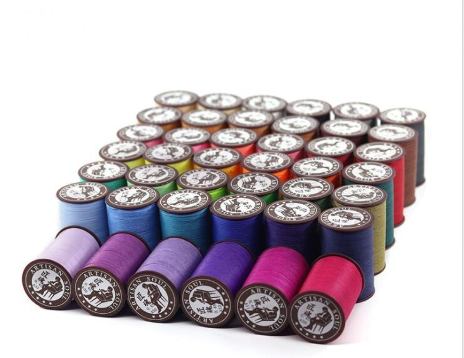 Full set of Artisan round waxed polyester thread 0.55mm leathercraft colours