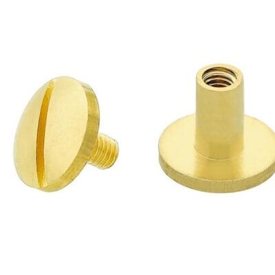 Brass Chicago screws set for leathercraft fastening and assembly