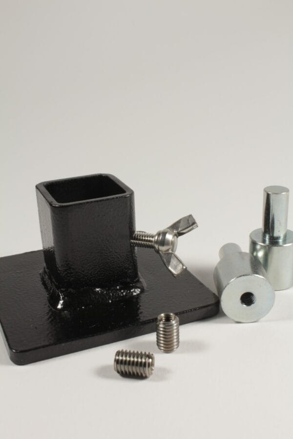 Arbor press foot and ram adapters for leathercraft workshop use