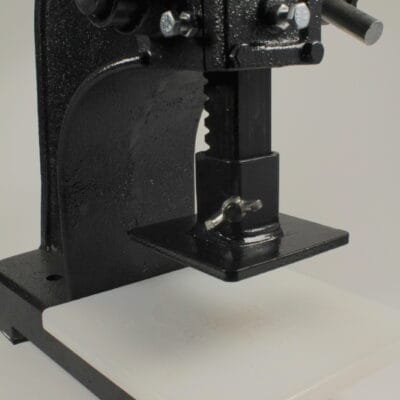 Arbor press foot adapter 27mm internal square installed on arbor press