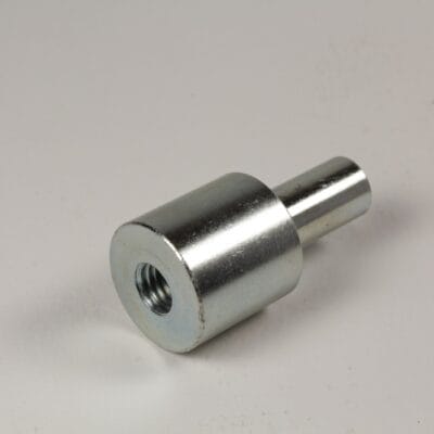 Arbor press ram adapter 10mm insert angled front view showing internal thread