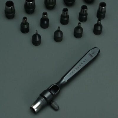 Set of punch bits for leather hole punching