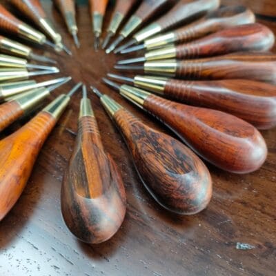 Leathercraft French awl with rosewood handle for saddle stitching