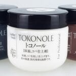 Seiwa Tokonole burnishing agent 120g jars in black, clear and brown
