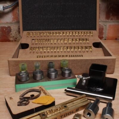 hideout-craft-arbor-press-tooling-ecosystem Leathercraft tooling and stamp system compatible with arbor press adapters.