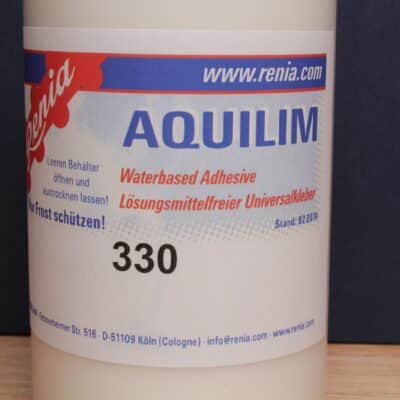 Renia Aquilim 330 front label – water-based leather contact adhesive made in Germany