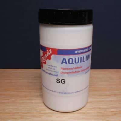 Renia Aquilim SG water-based positioning adhesive 500g for accurate leather assembly