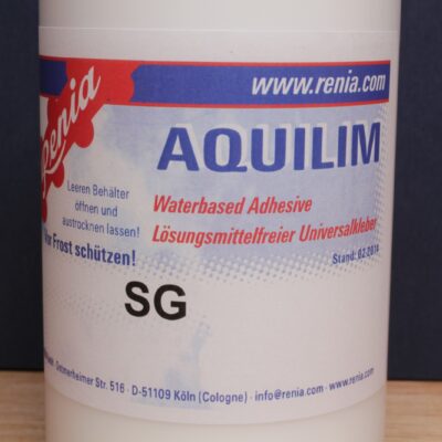 Renia Aquilim SG front label – repositionable water-based leather positioning adhesive