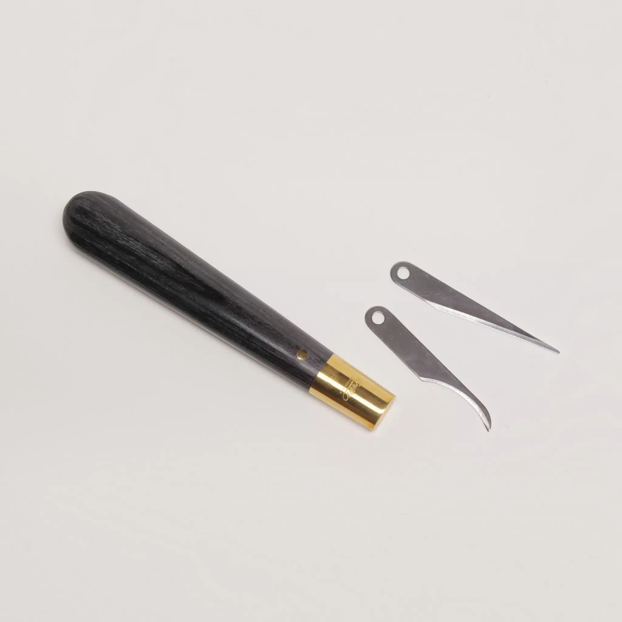Kevin Lee interchangeable-blade pattern knife with straight and curved blades
