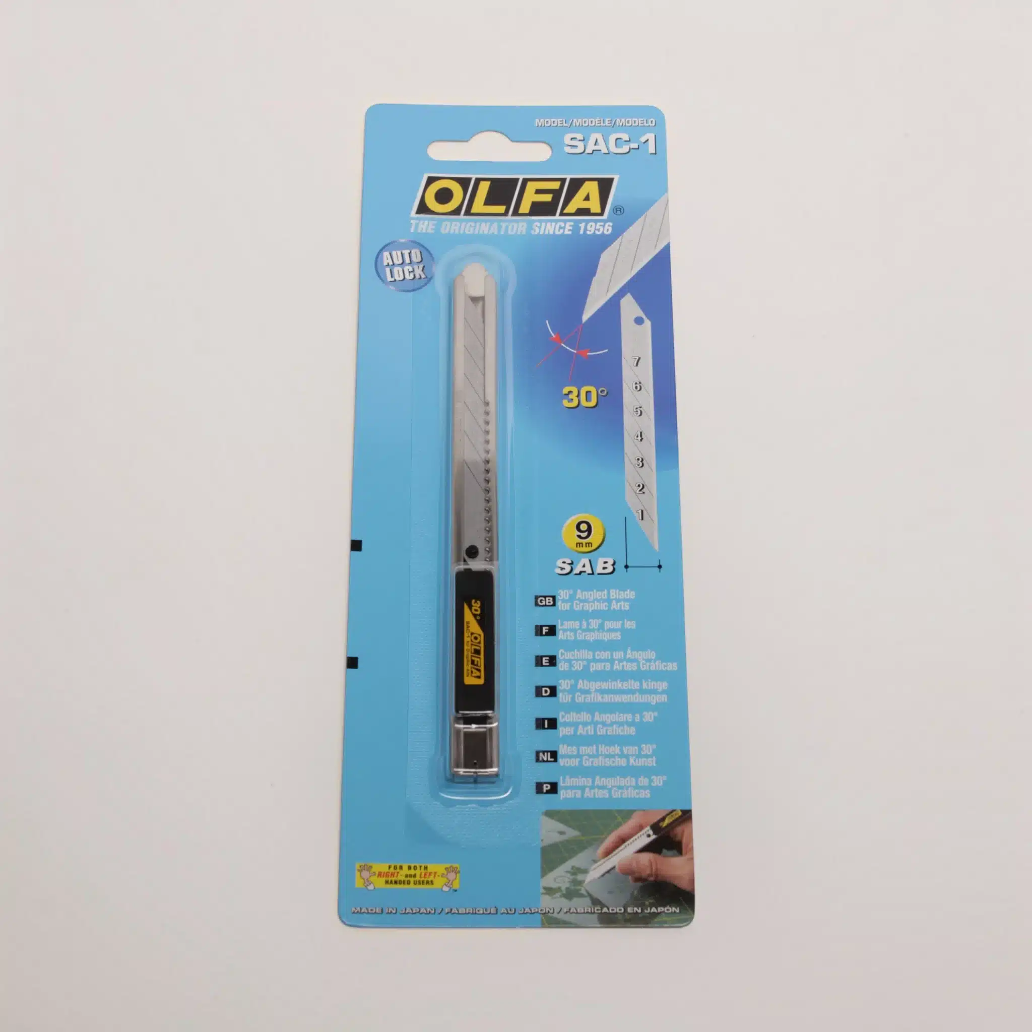 OLFA SAC-1 knife shown in original retail packaging