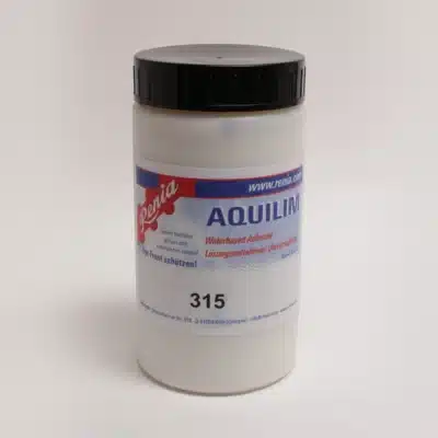 Renia Aquilim 315 500g water-based leather adhesive, front of tub