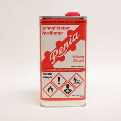 Front view of the Renia Adhesive Thinner 1L metal container
